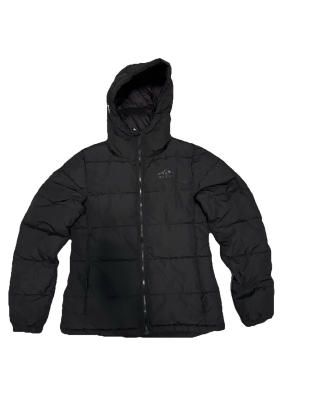 Sea To Sky Women’s Puffer Insulated Black Snow Hooded Jacket Coat Size Medium